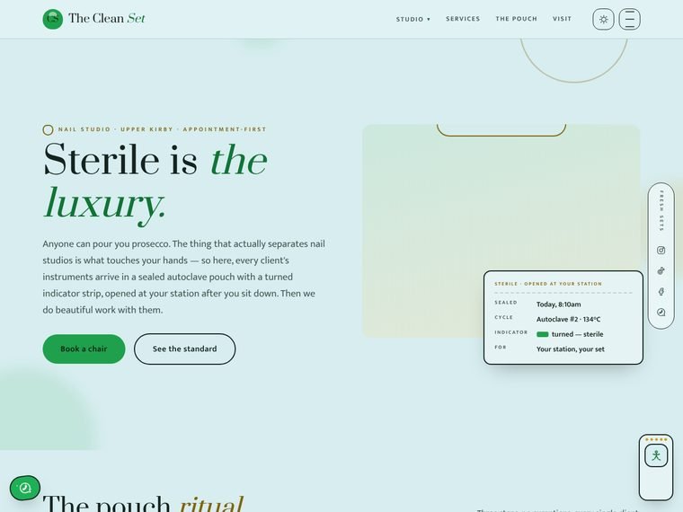 The Clean Set — Cleaning co. demo website by Spring Web Designer