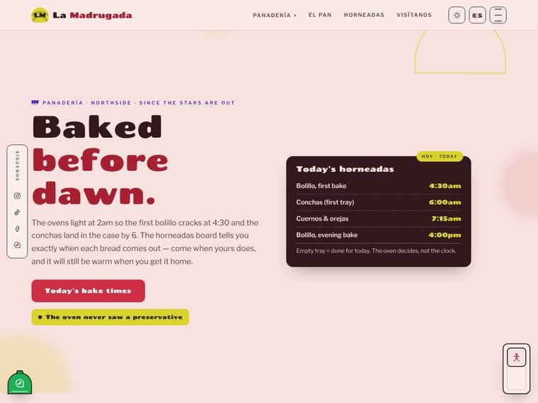 La Madrugada — Panadería (EN/ES) demo website by Spring Web Designer