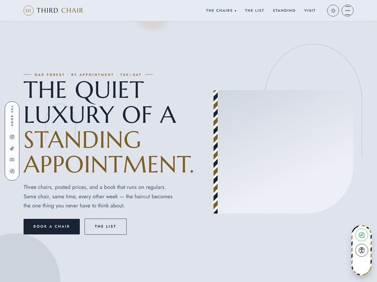 Third Chair — Barbershop demo website by Spring Web Designer